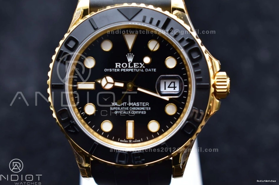 42mm Yacht-Master Rubber VSF Black Edition VS Best 1224 EyeCatching on 1:1 Ceramic Bezel Strap 3D 226658 Black 0202